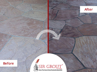 Flagstone Patio Gets Revamped with a Stone Sealing Service in Scottsdale, Arizona