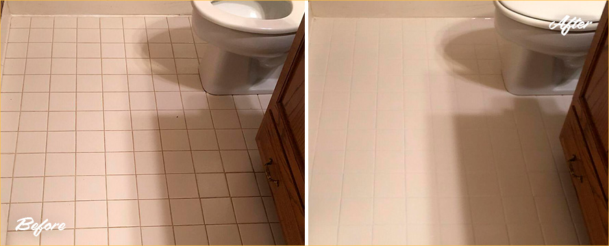 Bathroom Before and After a Superb Grout Cleaning in Scottsdale, AZ