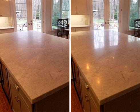 Countertop Before and After a Stone Honing in Scottsdale