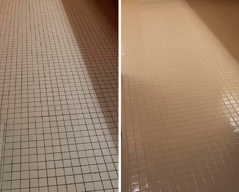 Restroom Before and After Our Tile and Grout Cleaners in Cave Creek, AZ