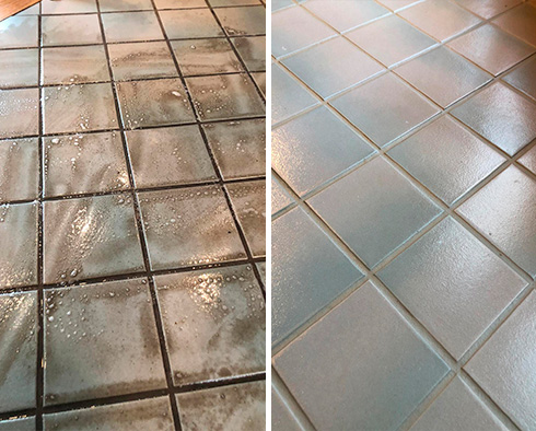 Floor Before and After Our Tile and Grout Cleaners in Cave Creek , AZ