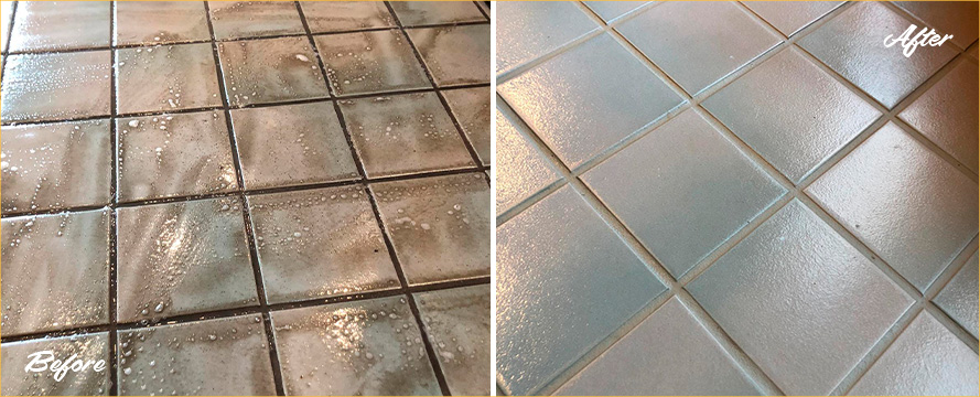 Floor Before and After Our Tile and Grout Cleaners in Cave Creek , AZ