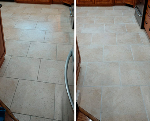 Ceramic Floor Before and After Our Tile and Grout Cleaners in Phoenix, AZ