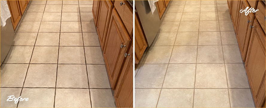 Kitchen Floor Restored by Out Tile and Grout Cleaners in Phoenix, AZ