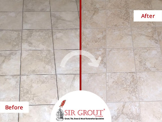 Before and After Pictures of a Grout Cleaning Service in this Phoenix Home