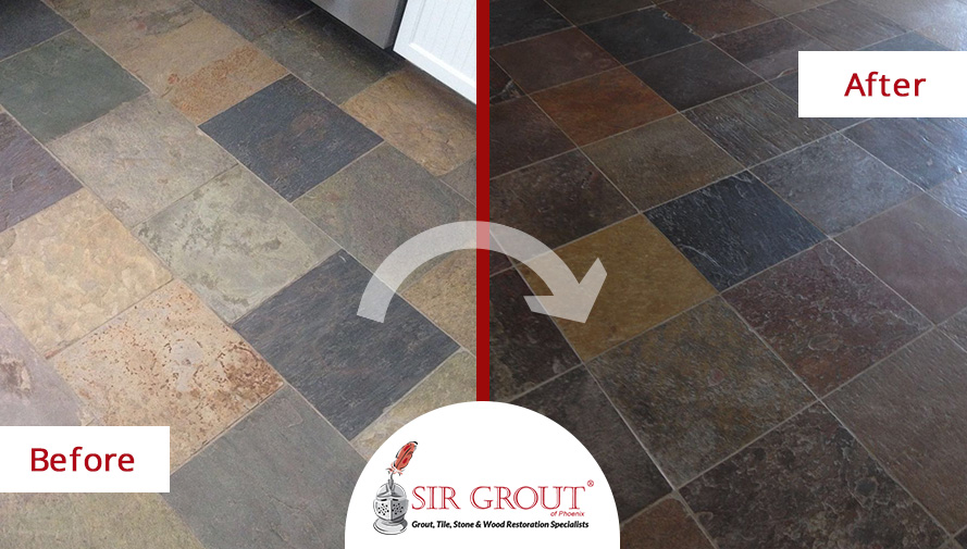 This Dull Slate Floor In Scottsdale Had Its Shine And Colors