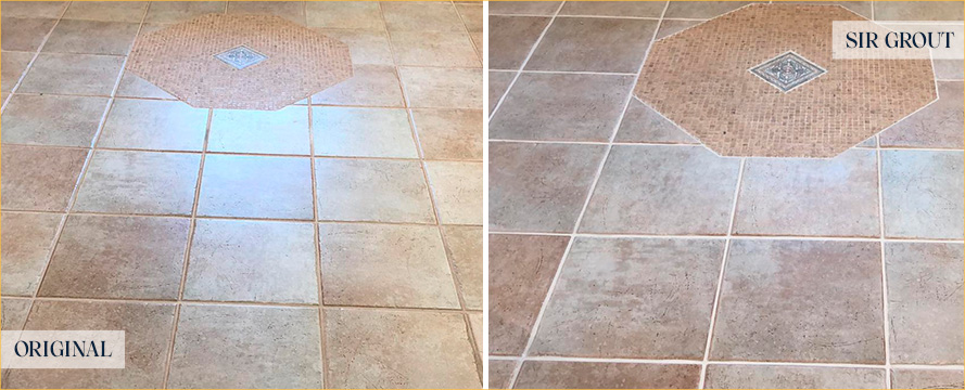 Floor Before and After a Superb Grout Sealing in Scottsdale, AZ