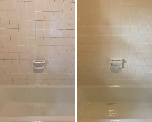 Shower Before and After a Grout Cleaning in Scottsdale, AZ