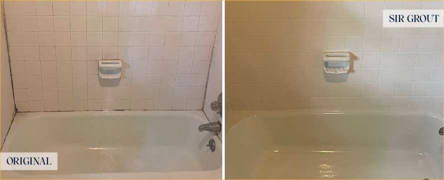 Shower Before and After a Flawless Grout Cleaning in Scottsdale, AZ