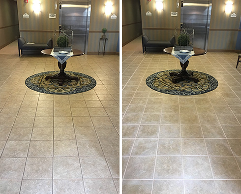 Tile Floor Before and After Our Gilbert Grout Cleaning