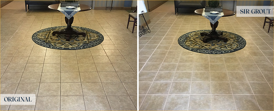 Tile Floor Before and After Our Gilbert Grout Cleaning