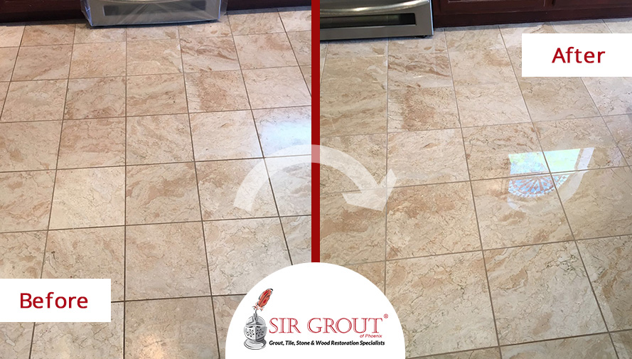 This Homeowner S Marble Floor In Phoenix Got A Glossy Shine After