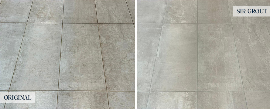 Ceramic Tile Floor Before and After Our Phoenix Grout Cleaning Service