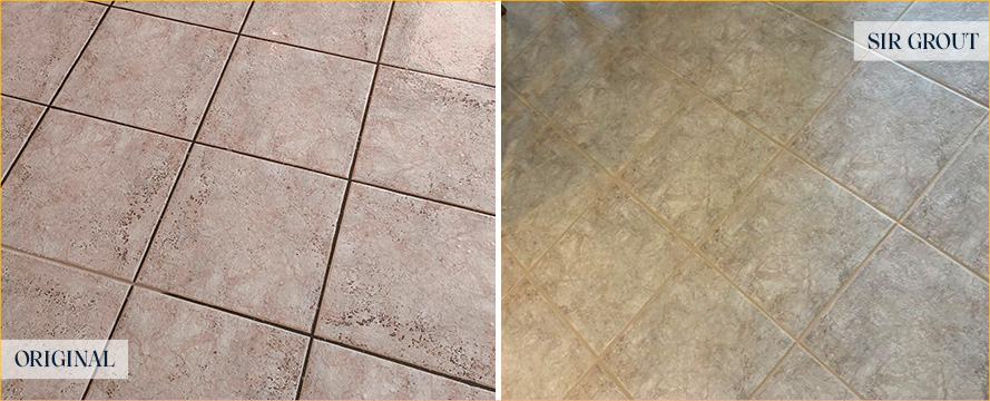 Floor Before and After a Superb Grout Cleaning in Phoenix, AZ