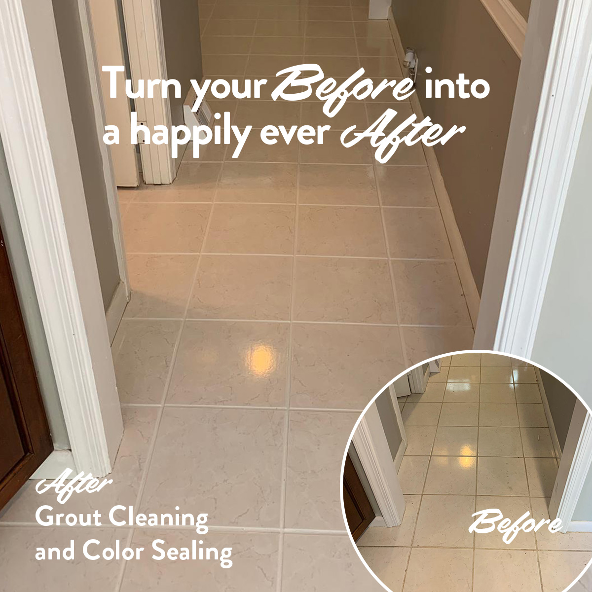 Grout Cleaning and Color Sealing