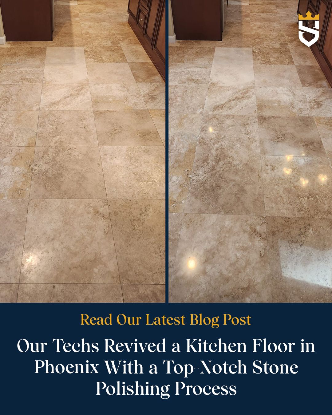 Our Techs Revived a Kitchen Floor in Phoenix With a Top-Notch Stone Polishing Process