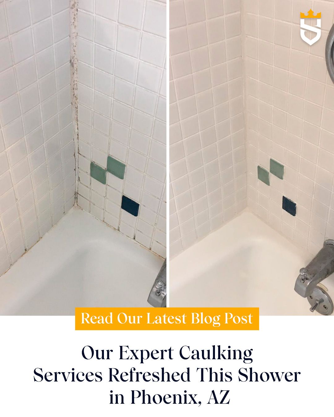 Our Expert Caulking Services Refreshed This Shower in Phoenix, AZ