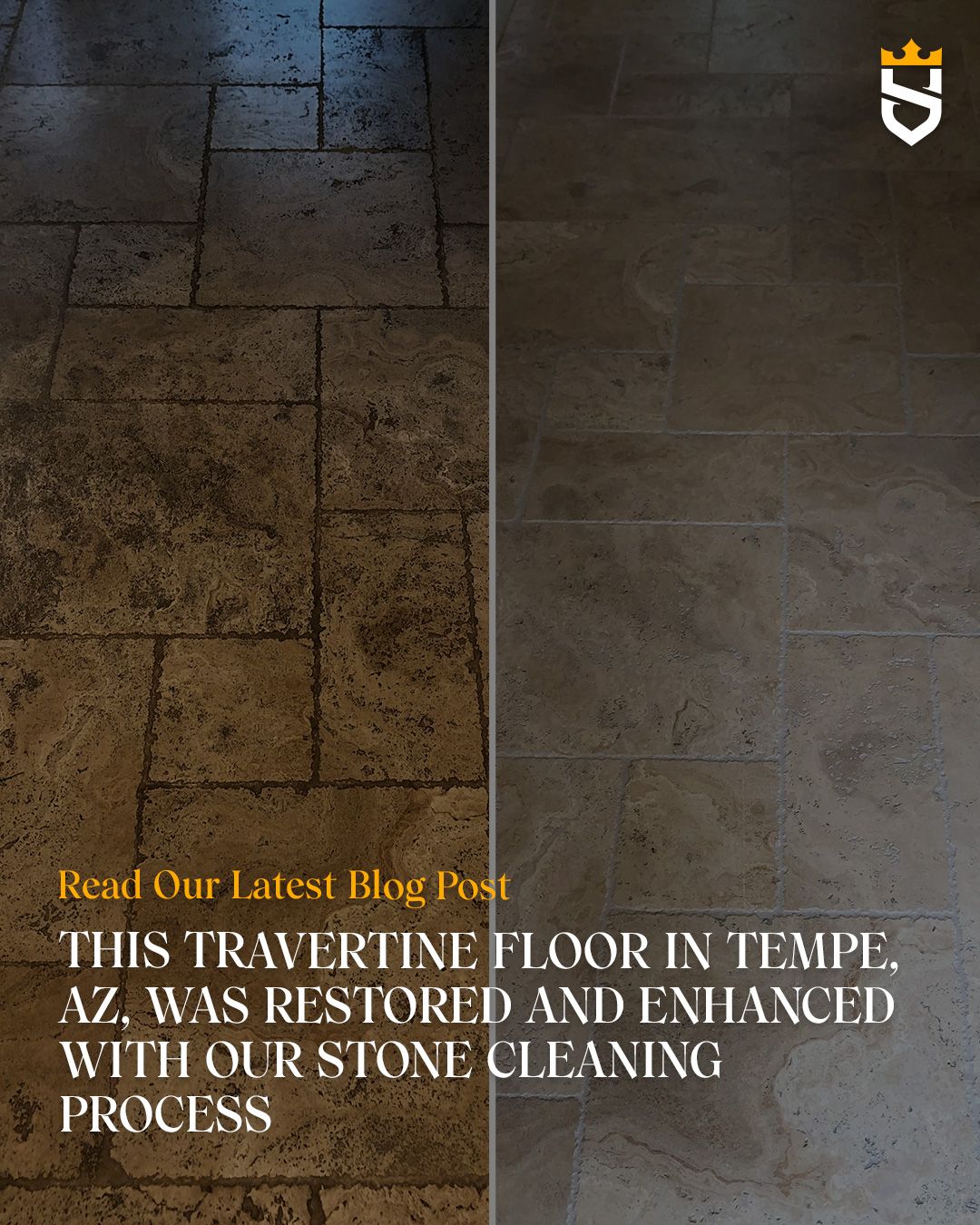 This Travertine Floor in Tempe, AZ, Was Restored and Enhanced With Our Stone Cleaning Process